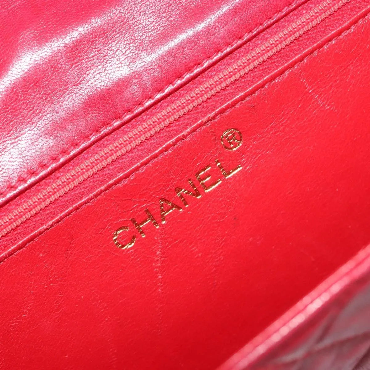 Chanel Vintage Tassel Flap Quilted Lambskin, Red, Leather, Shoulder Bag