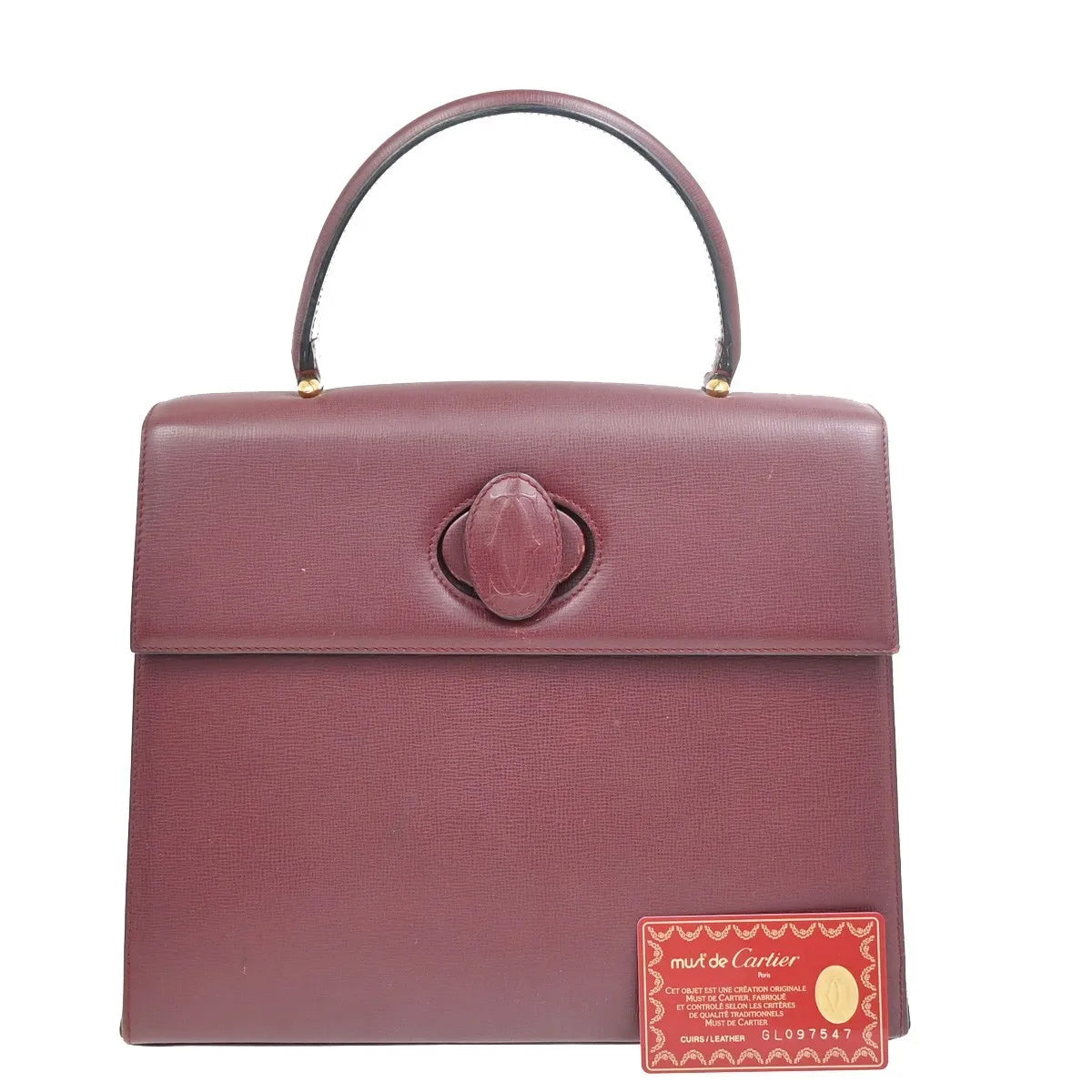 Cartier Must De Cartier Leather, Burgundy, Leather, Handbag