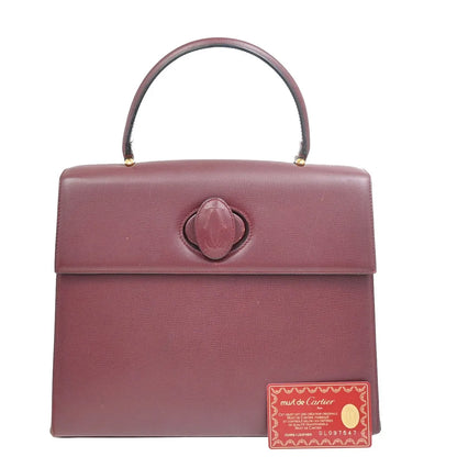 Cartier Must De Cartier Leather, Burgundy, Leather, Handbag