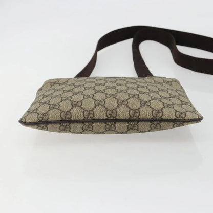 Gucci Zip Top Messenger GG Canvas with Leather, Beige, Canvas, Shoulder Bag