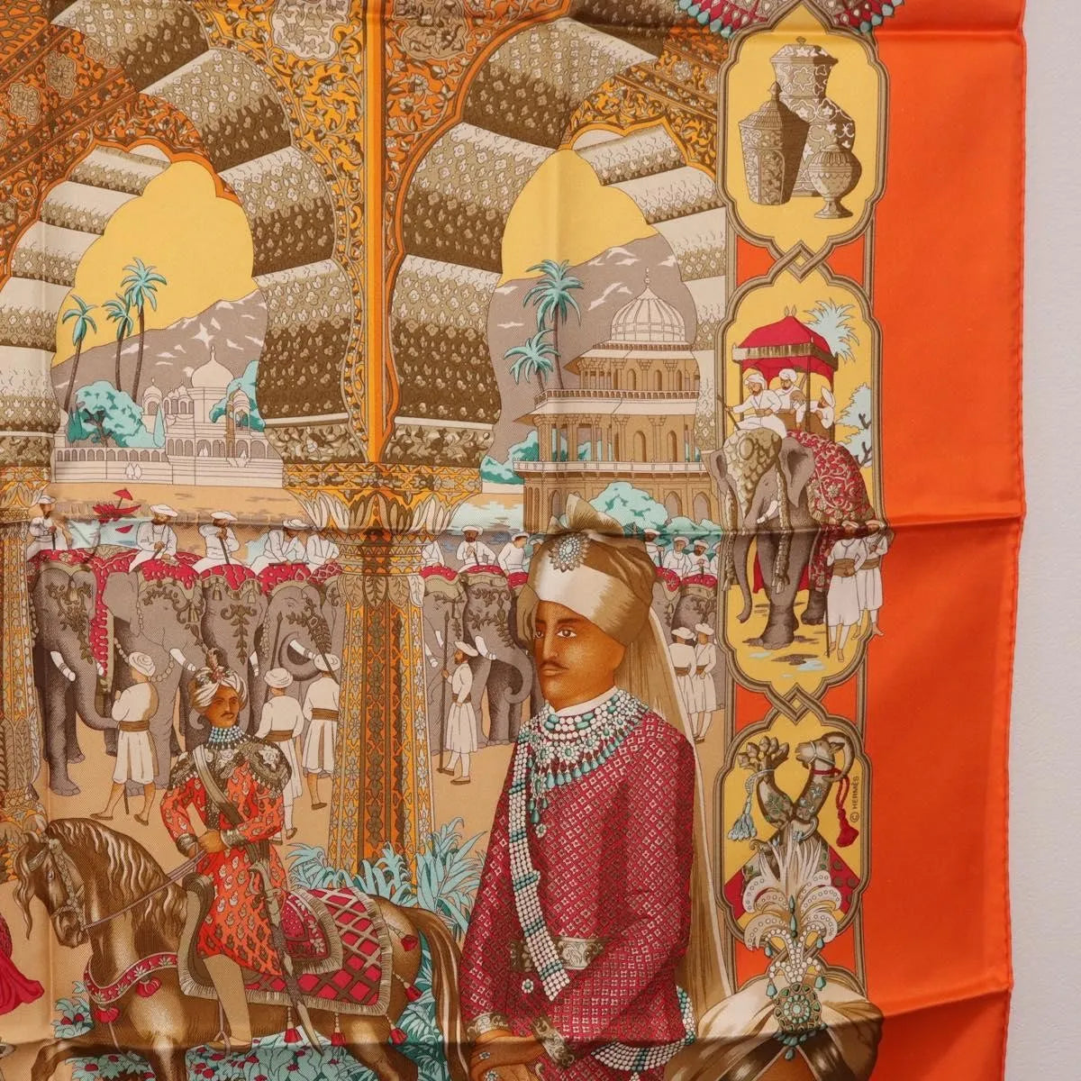 Hermes Carré 90 Silk multicolor, Orange, Silk, Scarf