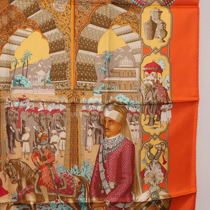 Hermes Carré 90 Silk multicolor, Orange, Silk, Scarf
