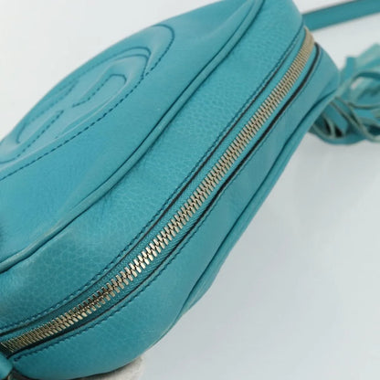 Gucci Soho Disco Leather, Blue, Leather, Shoulder Bag