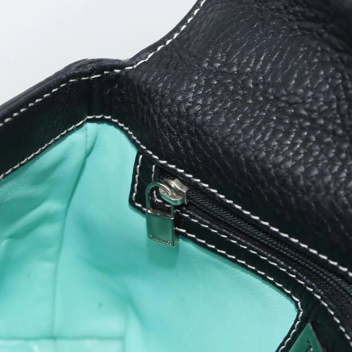 Tiffany & Co. Vintage Leather, Black, Leather, Shoulder Bag