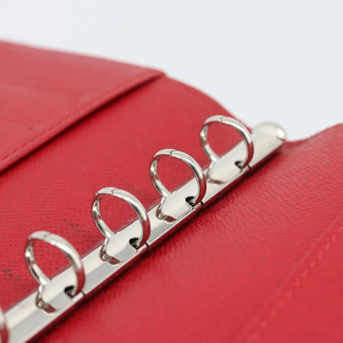 Louis Vuitton Agenda Cover Damier, Red, Leather, Clutch