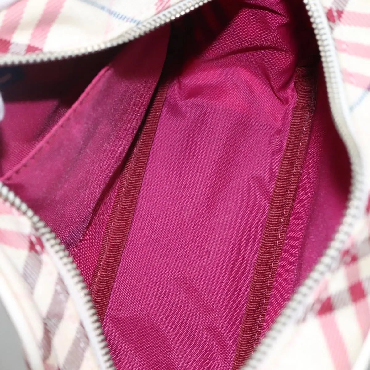 Burberry Nova Check Blue Label Nylon, White, Nylon, Shoulder Bag