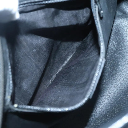 Celine Circle Logo Leather, Black, Leather, Handbag