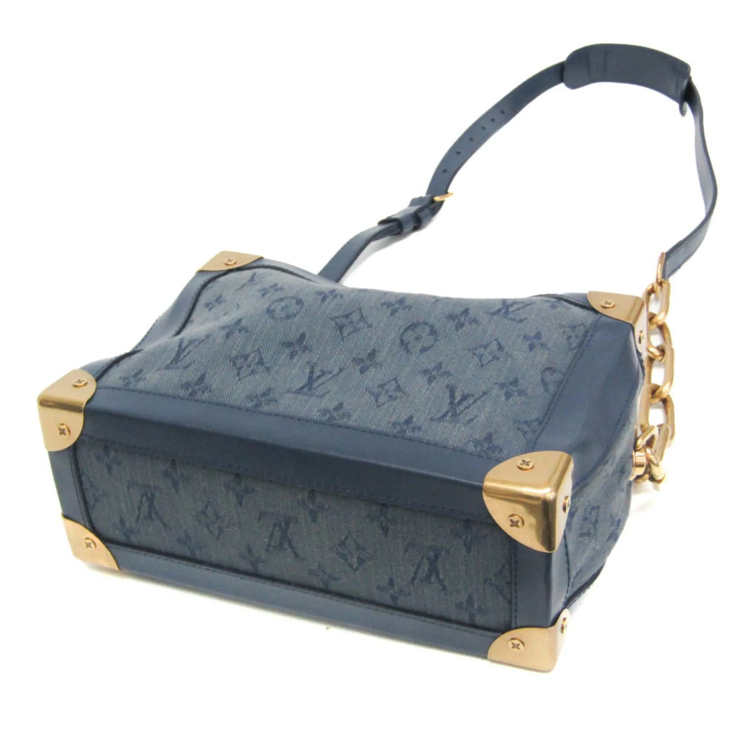 Louis Vuitton Soft Trunk Monogram Denim, Blue, Denim, Shoulder Bag