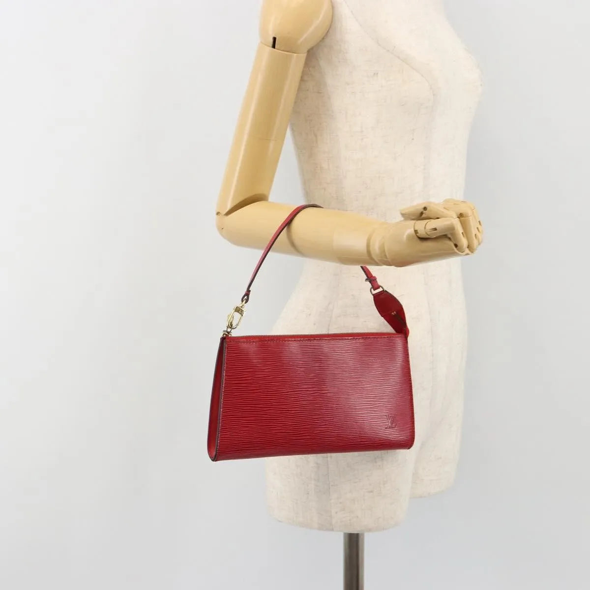 Louis Vuitton Pochette Accessoires Epi, Red, Leather, Clutch