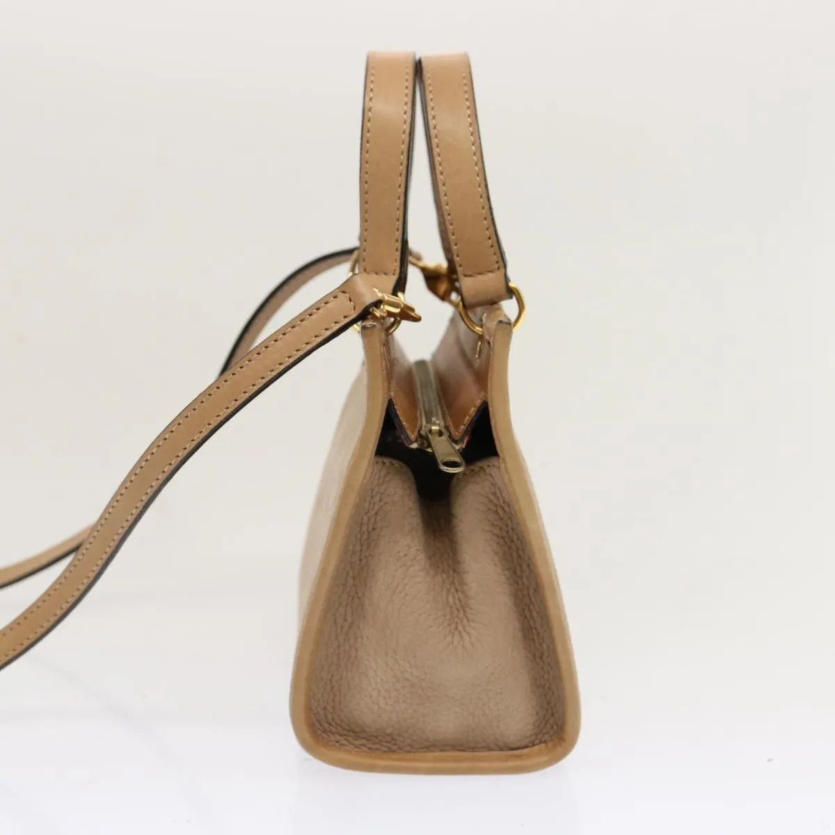 Celine vintage Leather, Beige, Leather, Handbag