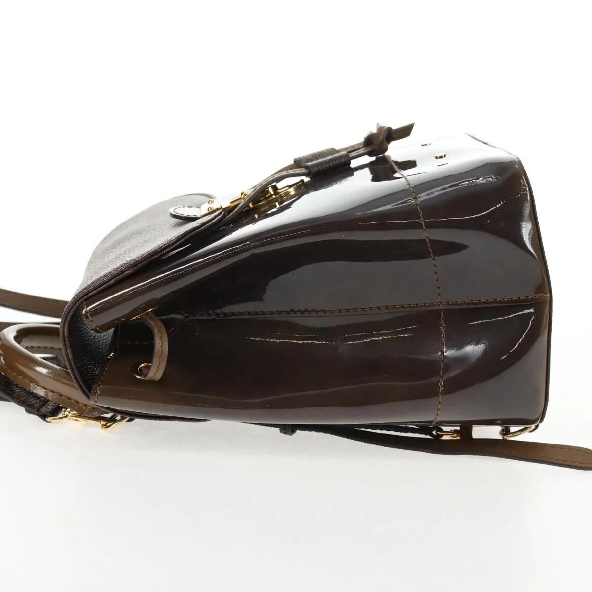 Louis Vuitton Hot Springs Vernis with Monogram Canvas, Brown, Canvas, Backpack