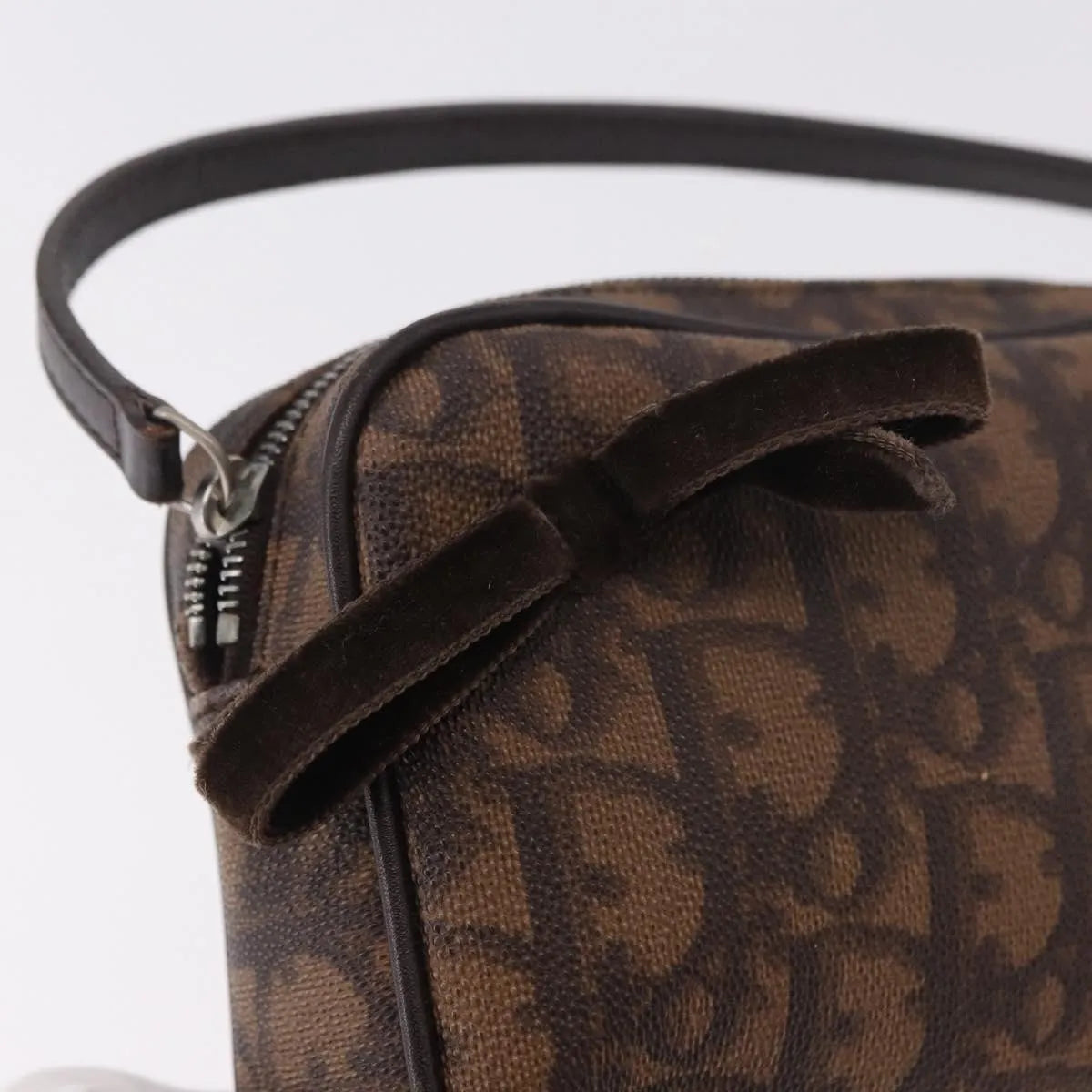 Christian Dior Vintage Trotter Diorissimo Canvas, Brown, Canvas, Clutch