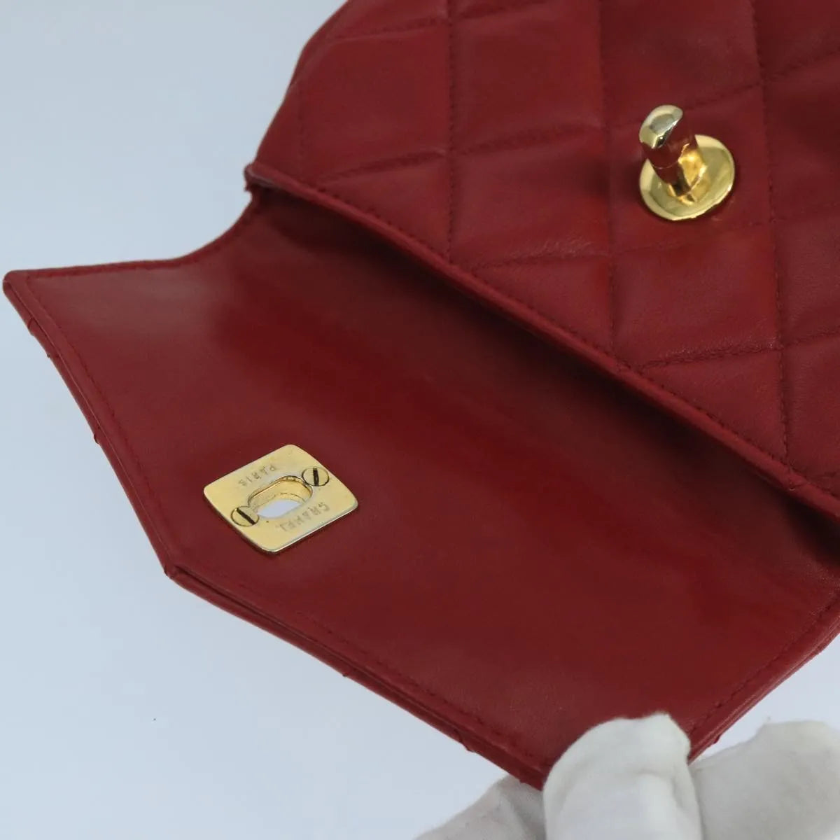Chanel Vintage CC Flap Waist Quilted Leather, Red, Leather, Clutch