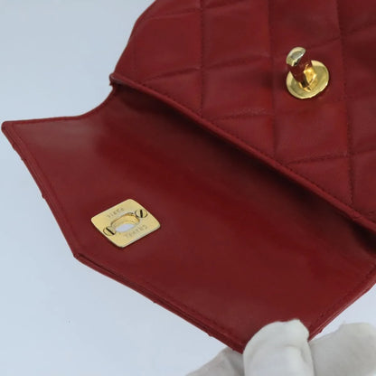 Chanel Vintage CC Flap Waist Quilted Leather, Red, Leather, Clutch