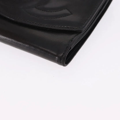 Chanel Vintage Timeless Bifold Lambskin, Black, Leather, Wallet