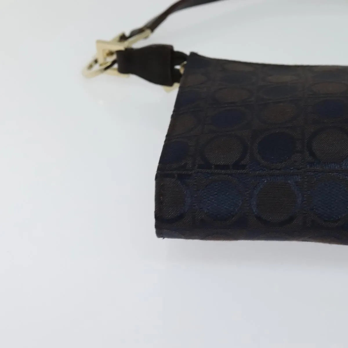 Salvatore Ferragamo Gancini Canvas, Navy, Canvas, Handbag