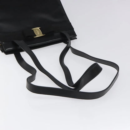 Salvatore Ferragamo Vala Leather, Black, Leather, Shoulder Bag