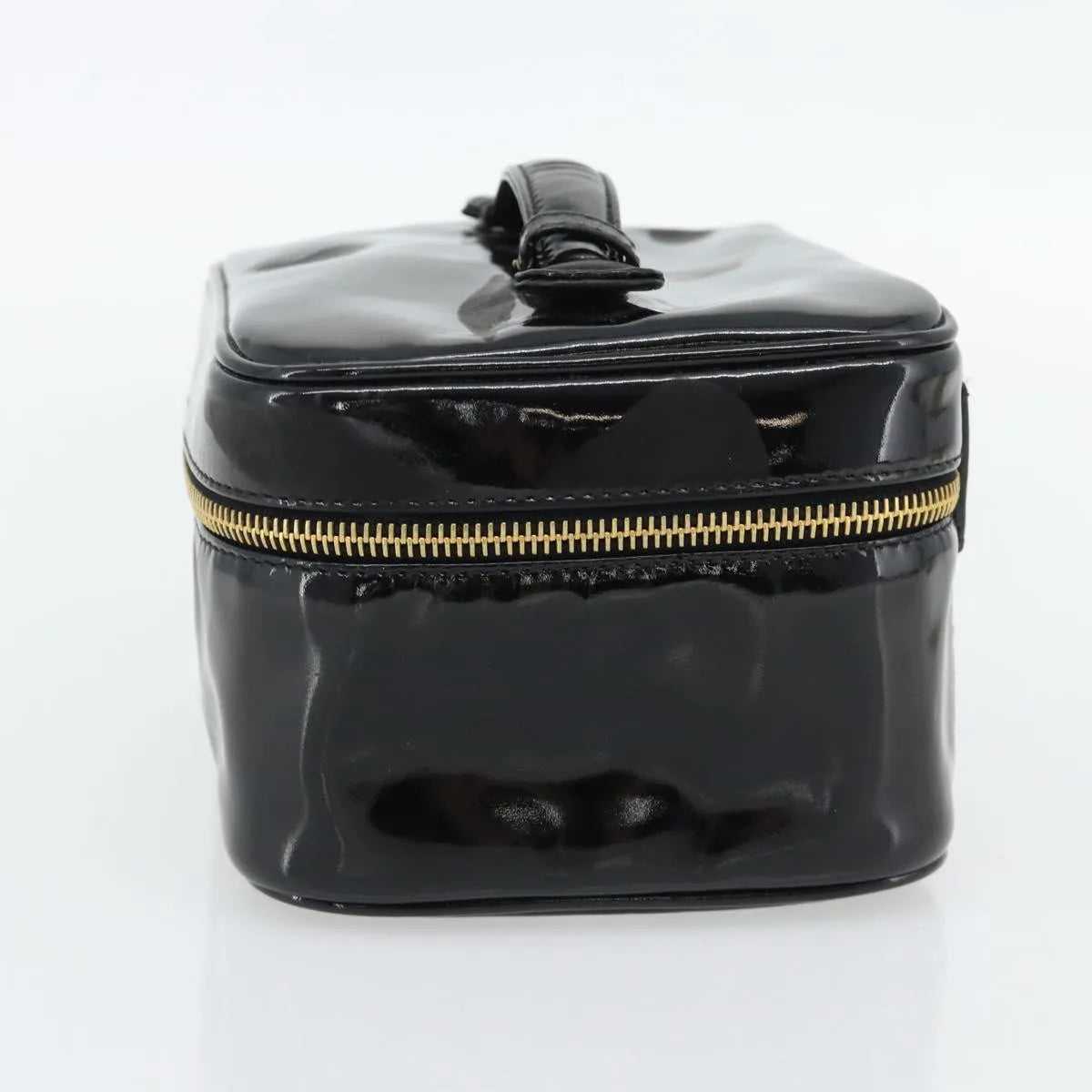 Chanel Vintage Timeless Cosmetic Case Patent, Black, Patent Leather, Handbag