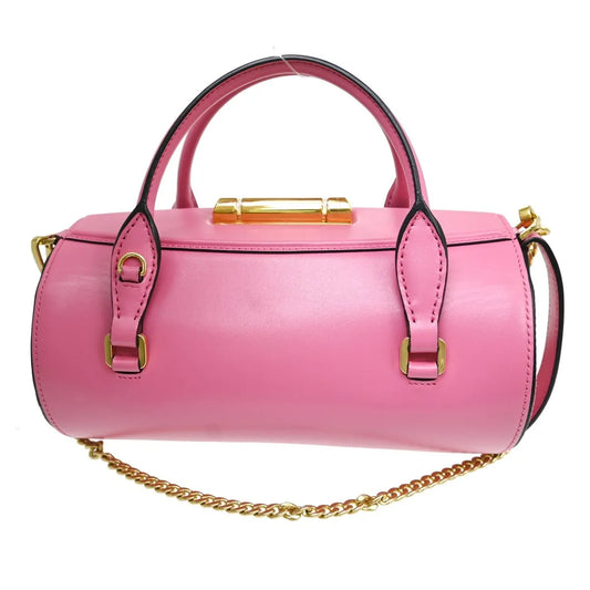 Prada Double Handle Satchel Vitello Daino, Pink, Leather, Handbag