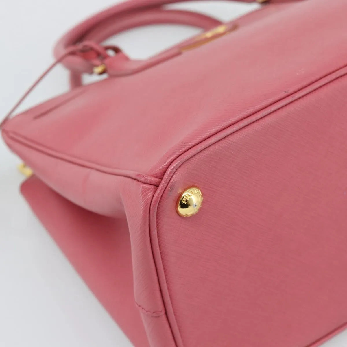 Prada Galleria Double Zip Tote Saffiano Leather, Pink, Leather, Handbag