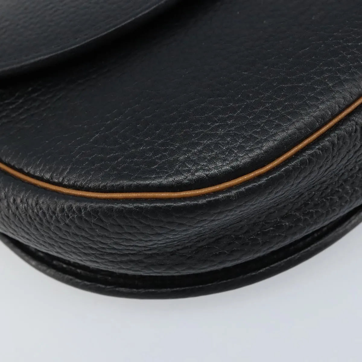 Christian Dior Vintage CD Logo Leather, Black, Leather, Shoulder Bag