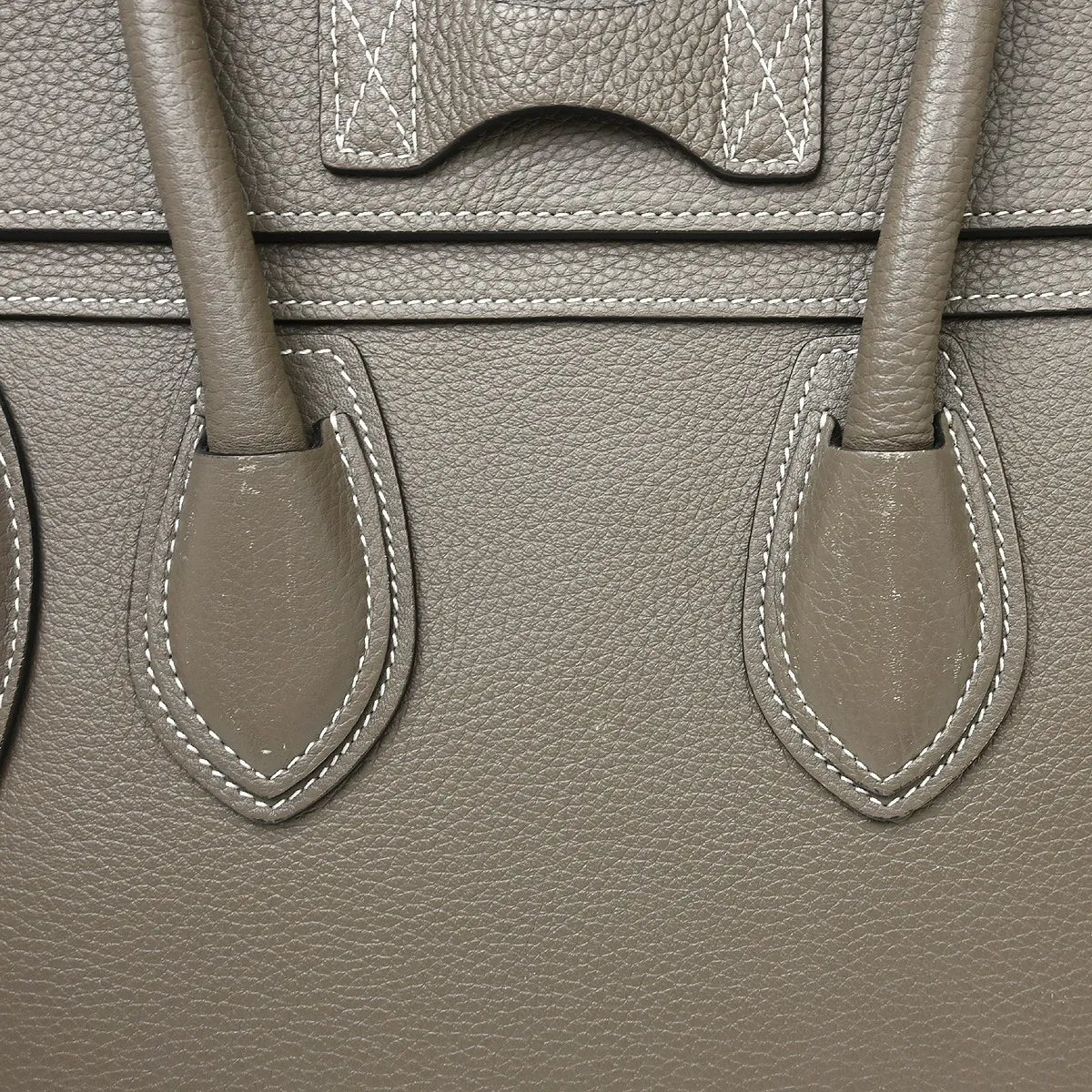 Celine Luggage Grainy Leather, Gray, Leather, Tote Bag