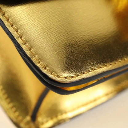 Celine Flap Shoulder Leather, Gold, Leather, Shoulder Bag