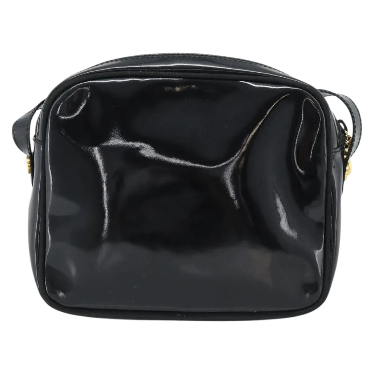 Salvatore Ferragamo Vala Patent Leather, Black, Patent Leather, Shoulder Bag