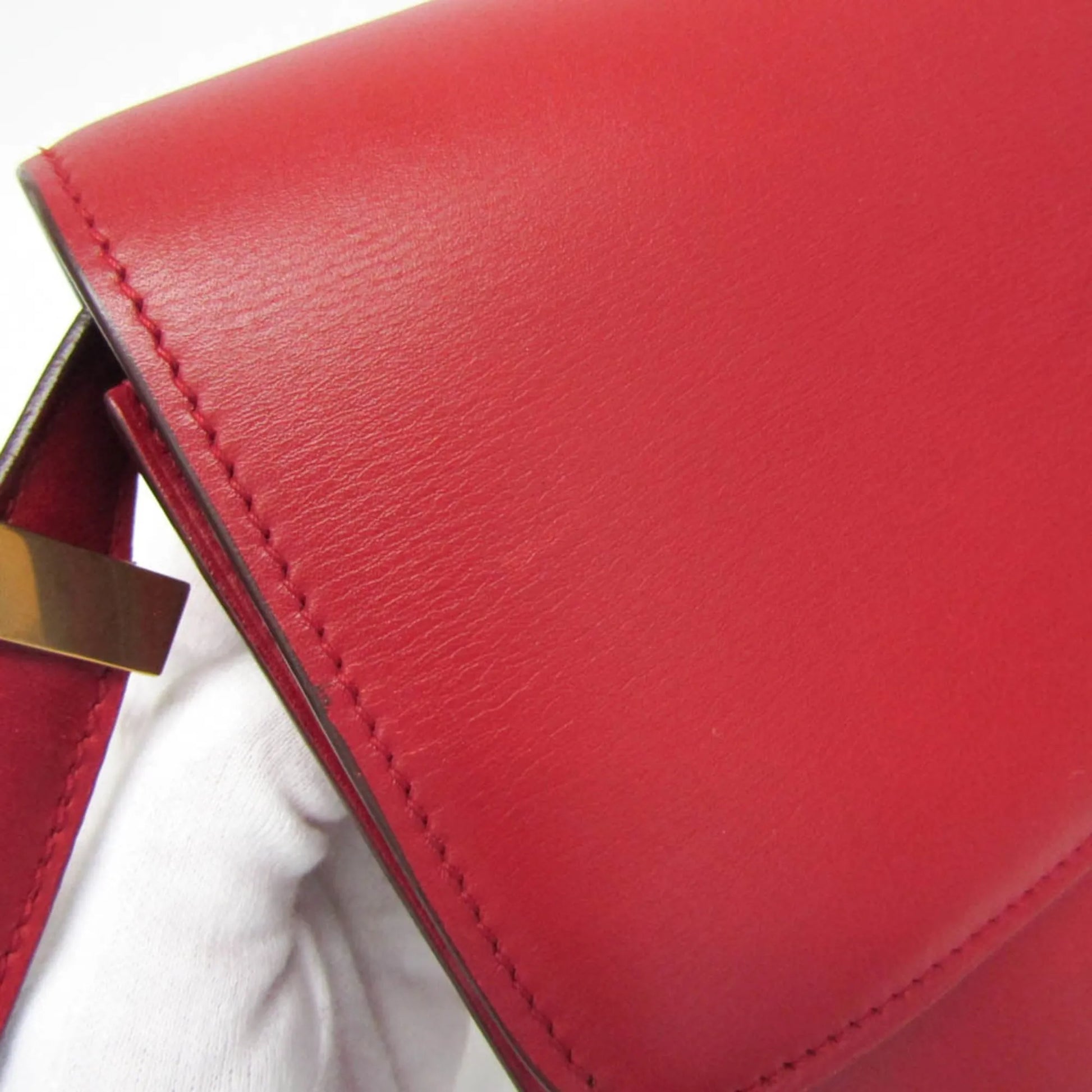 Celine Classic Box Smooth Leather, Red, Calfskin, Handbag