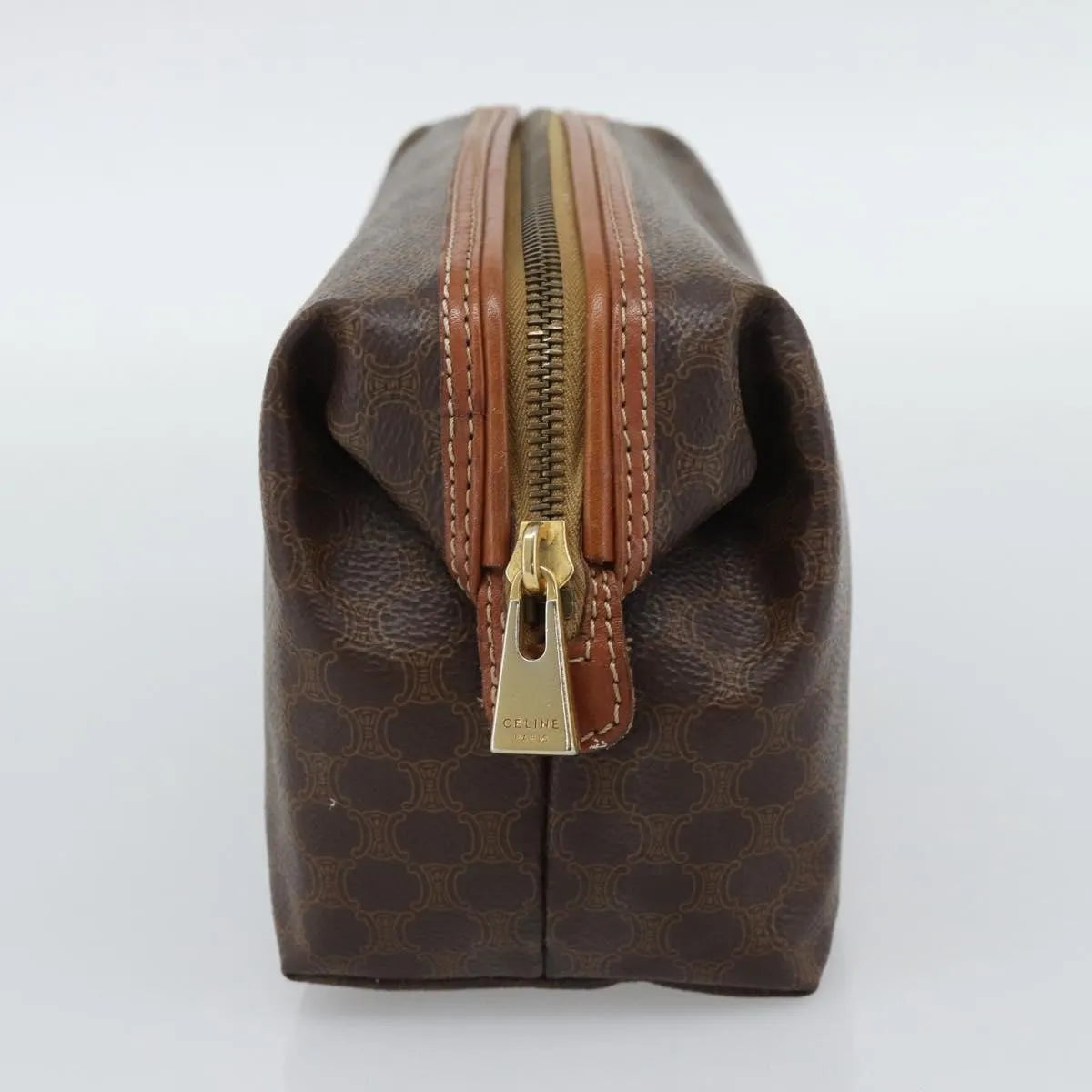 Celine C Macadam Canvas, Brown, Canvas, Clutch