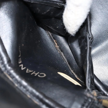 Chanel Vintage Cosmetic Case Lambskin, Black, Leather, Clutch