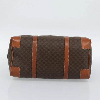 Celine Vintage Macadam Boston Canvas and Leather, Brown, Canvas, Handbag