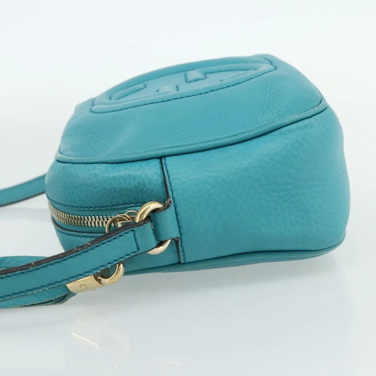 Gucci Soho Disco Leather, Blue, Leather, Shoulder Bag