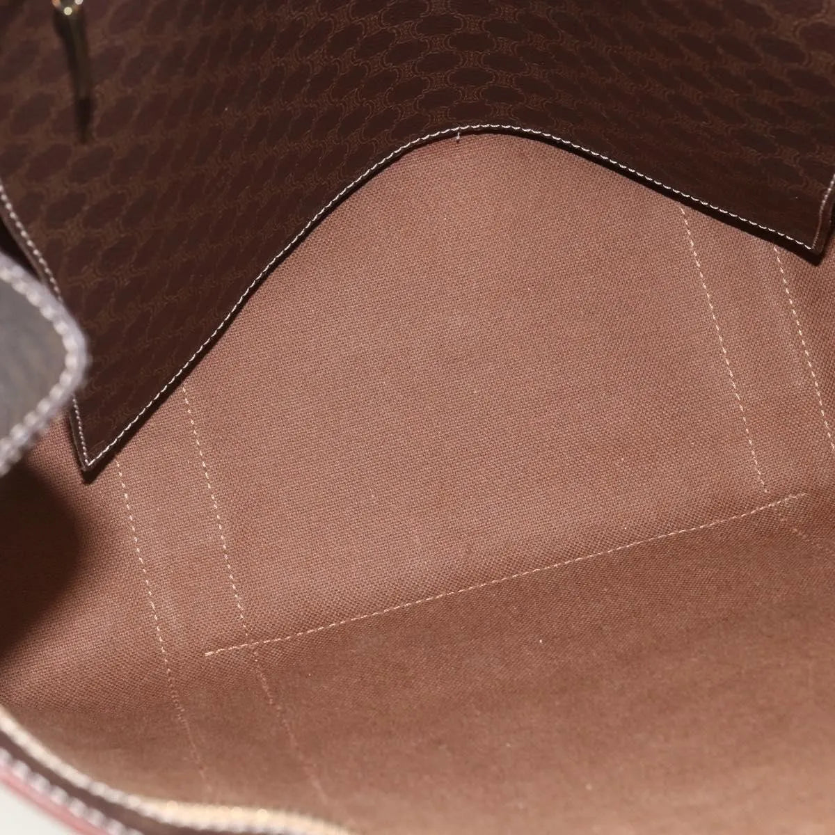 Celine Vintage Macadam Shopper Tote Canvas and Leather, Brown, Canvas, Tote Bag