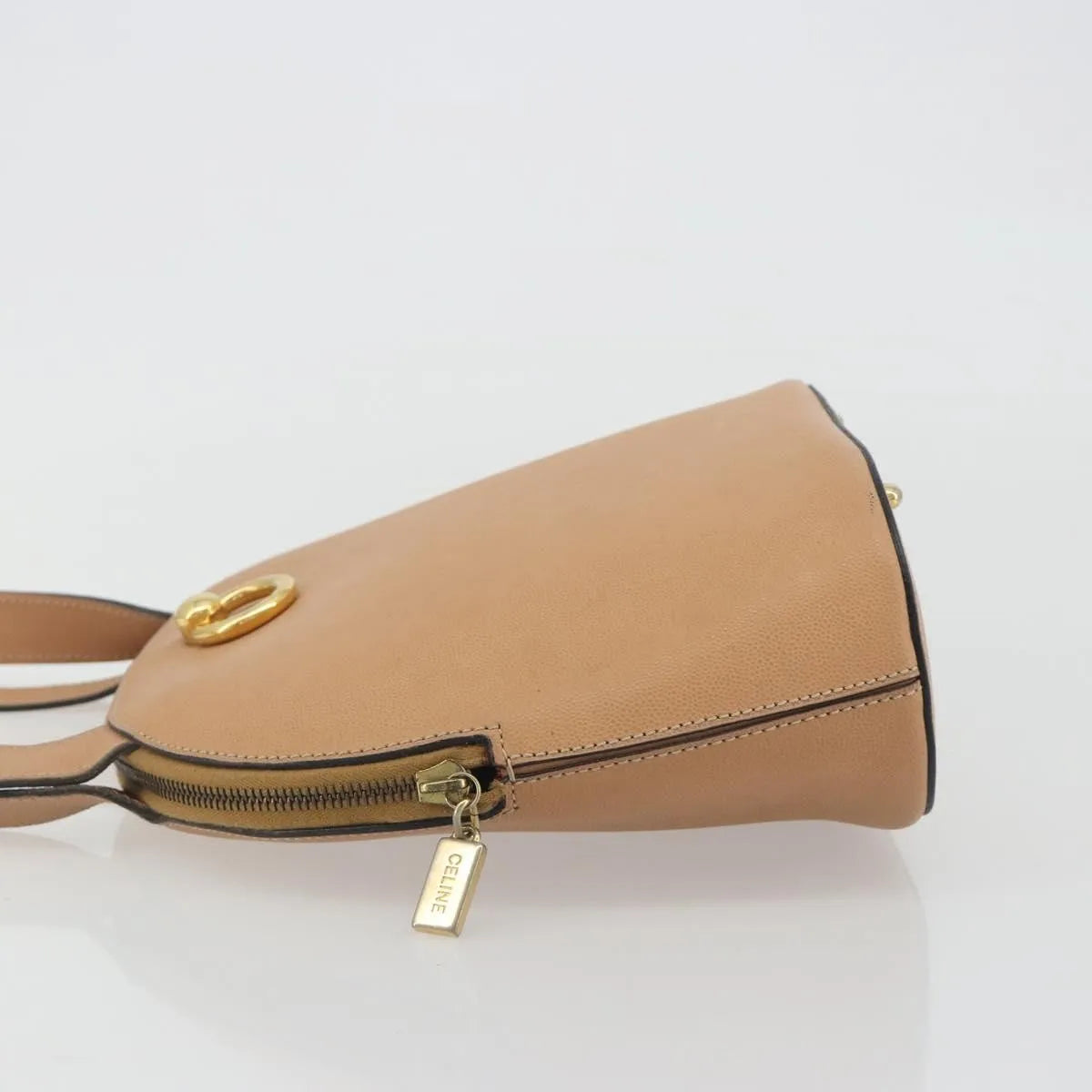 Celine Vintage Leather, Beige, Leather, Shoulder Bag