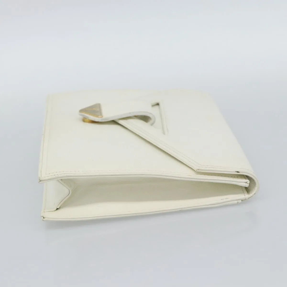 Saint Laurent Vintage Leather, White, Leather, Clutch