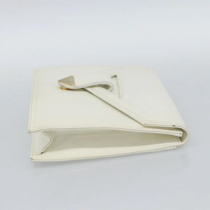 Saint Laurent Vintage Leather, White, Leather, Clutch