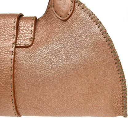 Fendi Selleria Linda Satchel Pebbled Leather, Pink, Leather, Handbag