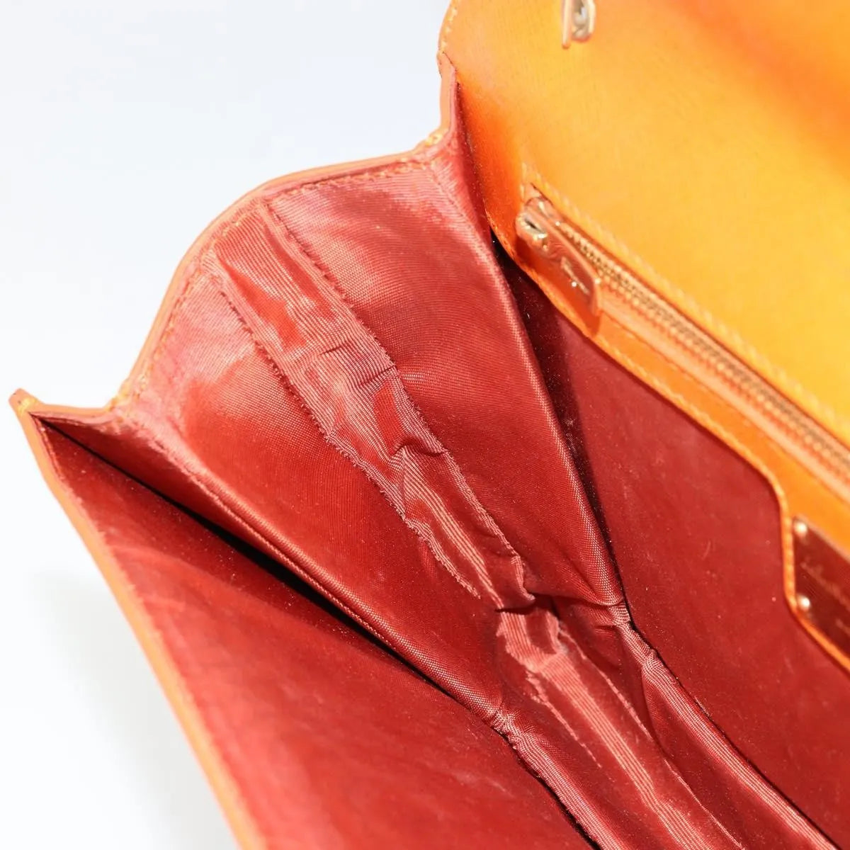 Salvatore Ferragamo Vara Bow Chain Clutch Leather, Orange, Leather, Shoulder Bag