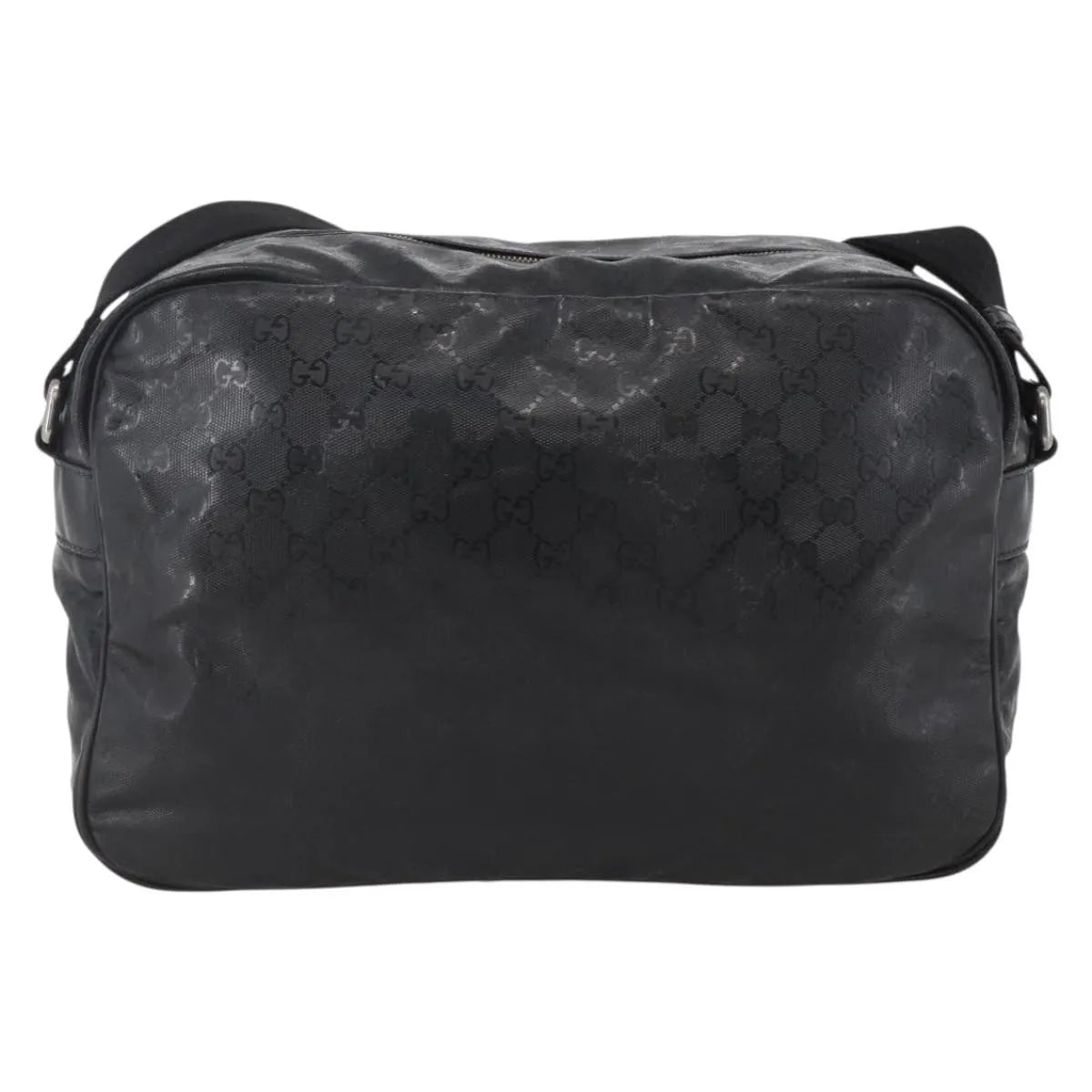Gucci Zip Messenger GG Imprime, Black, Canvas, Shoulder Bag