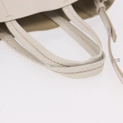 Celine Vertical Bi-Cabas Tote Leather, White, Leather, Tote Bag