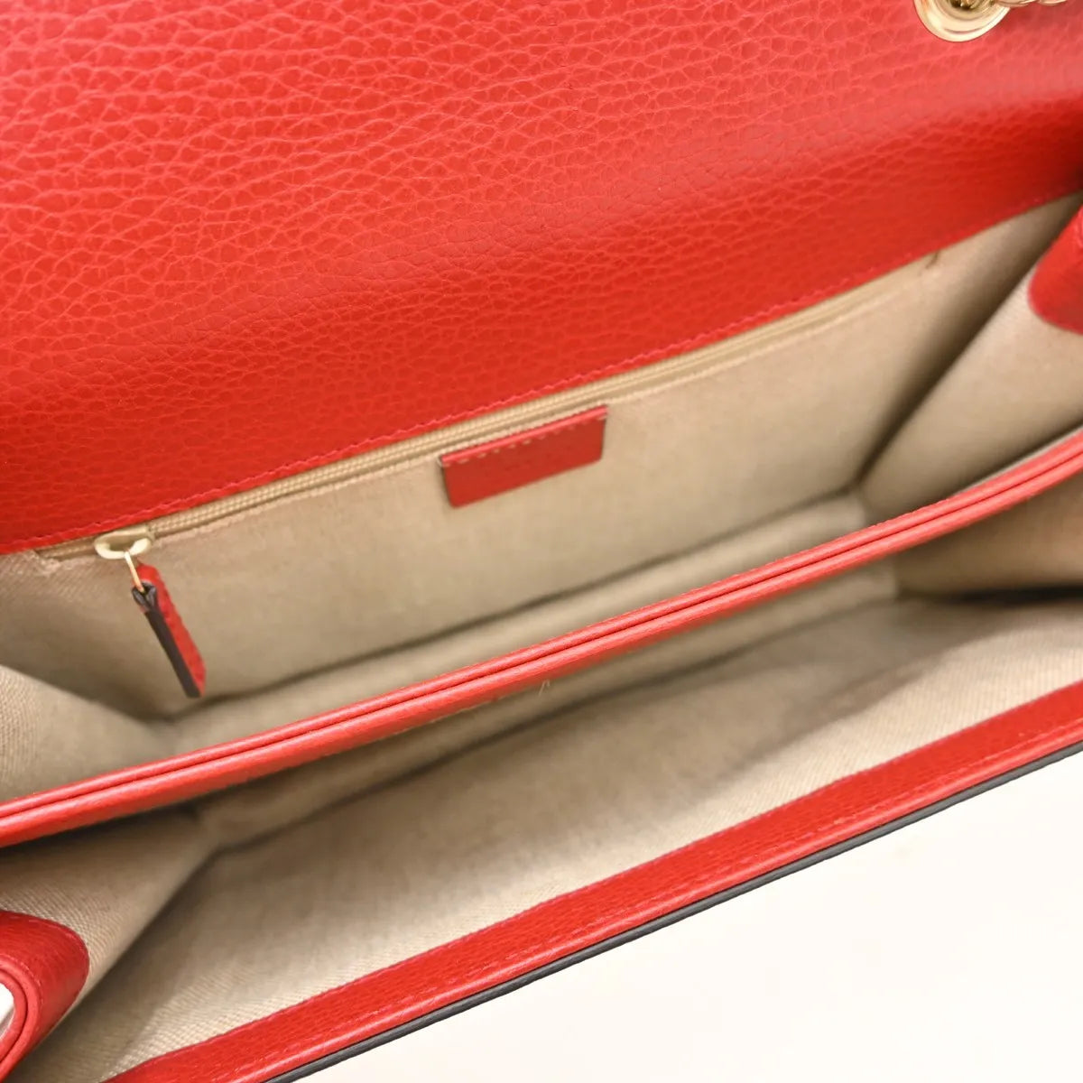Gucci Interlocking Leather, Red, Leather, Shoulder Bag