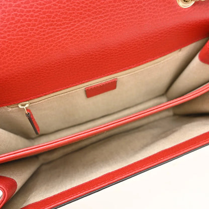 Gucci Interlocking Leather, Red, Leather, Shoulder Bag