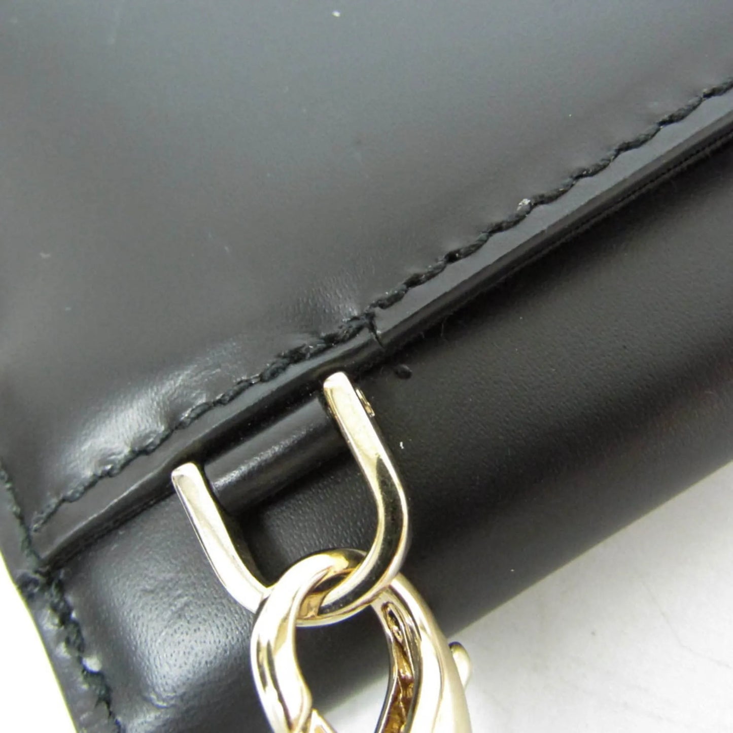 Salvatore Ferragamo Gancini Leather, Black, Leather, Shoulder Bag