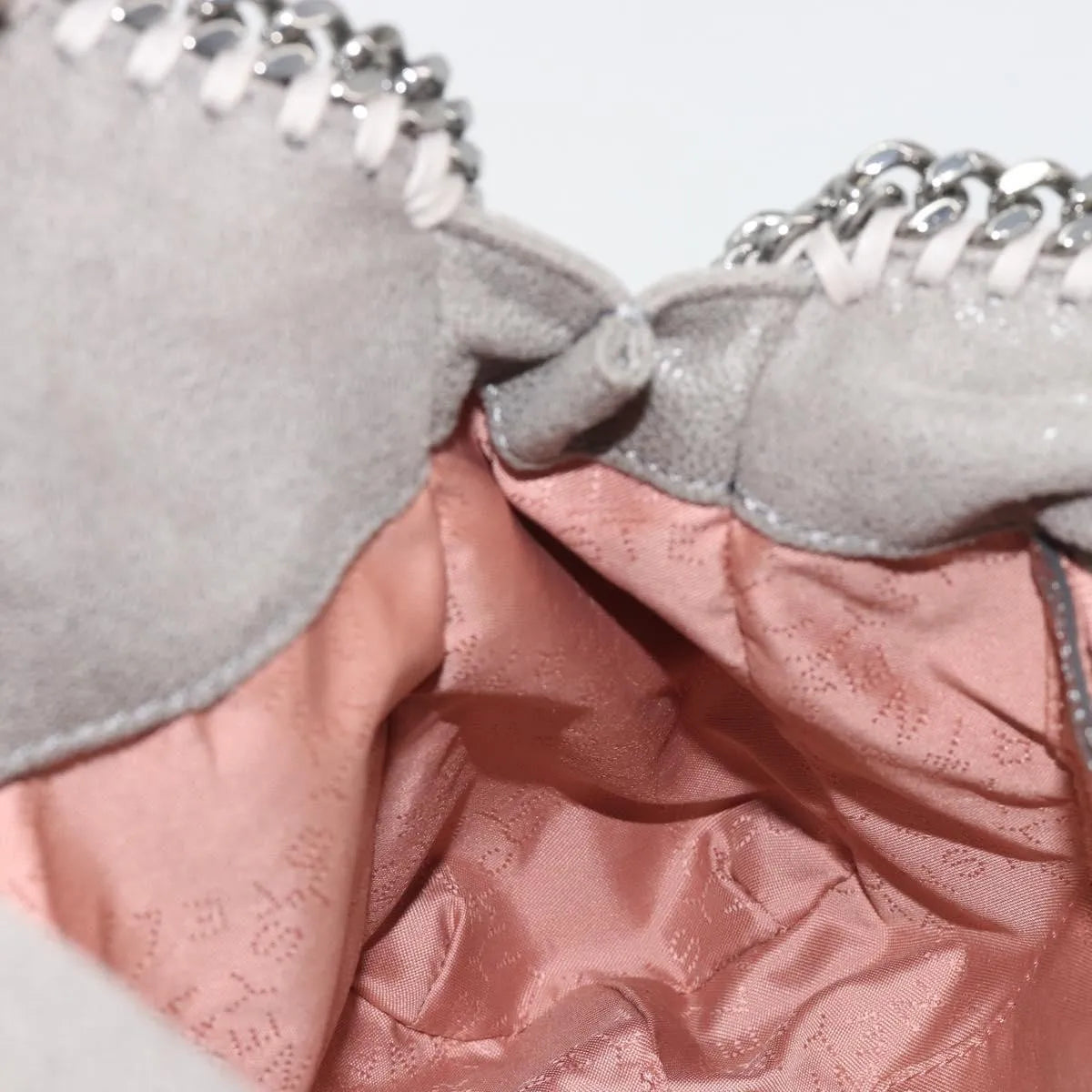 Stella McCartney Falabella Fold Over Faux Leather, Gray, Polyester, Shoulder Bag