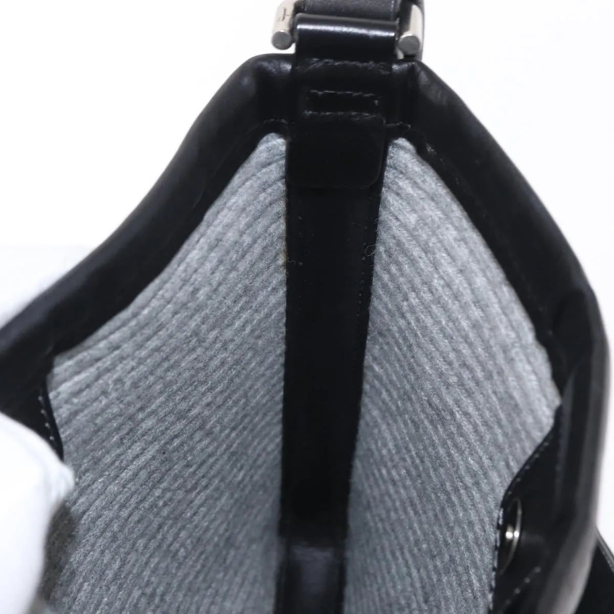 Salvatore Ferragamo Gancini Leather, Black, Leather, Shoulder Bag