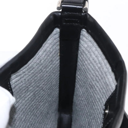Salvatore Ferragamo Gancini Leather, Black, Leather, Shoulder Bag