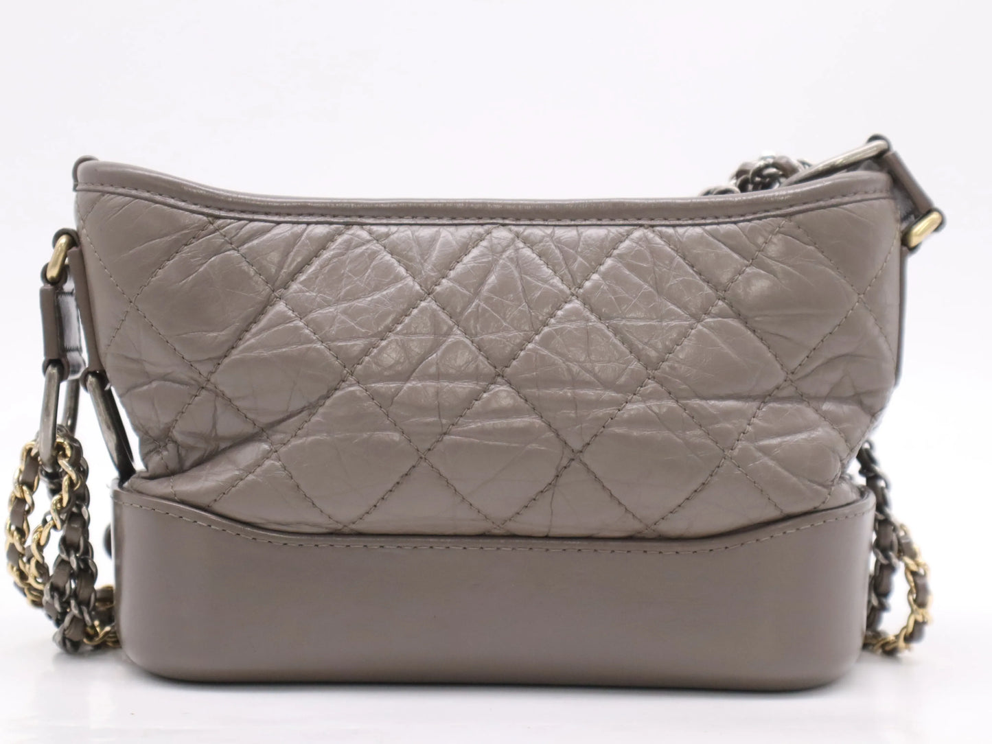 Chanel Gabrielle Hobo Quilted Aged Calfskin, Brown, Calfskin, Shoulder Bag