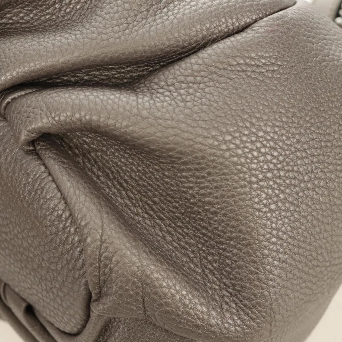 Fendi Selleria Pomodorino Leather, Gray, Leather, Tote Bag