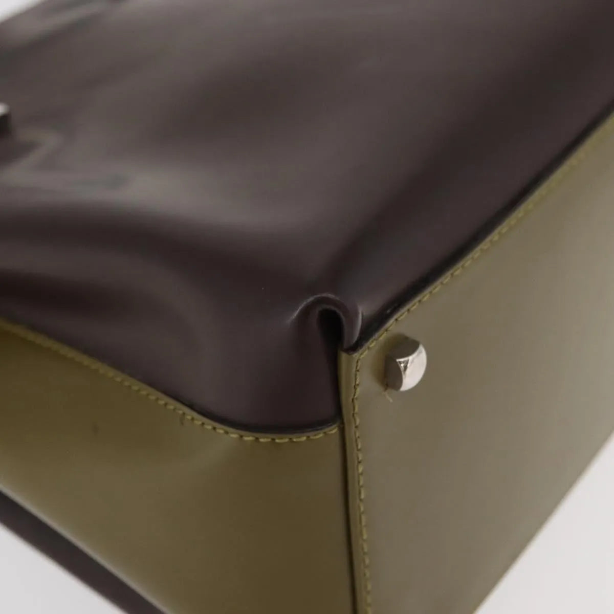 Salvatore Ferragamo Double Gancini Side Buckle Tote Patent Leather, Brown, Patent Leather, Handbag